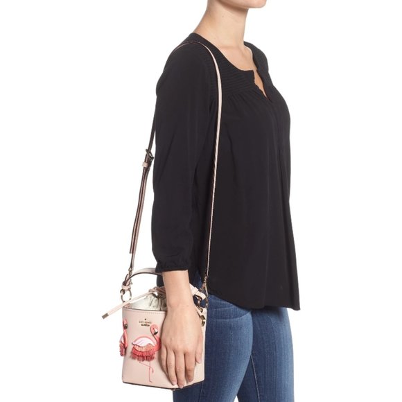 Kate Spade Pippa Flamingo by the Pool Bucket Bag - Picture 6 of 10